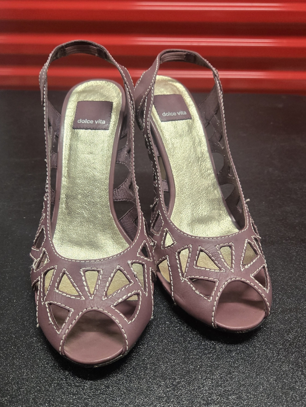 Dolce Vita Women's Mauve Slingback Peep-Toe Heels Size 8
